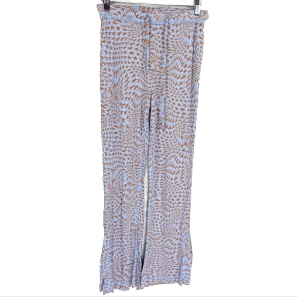 Out From Under Blue Gold Star Print Flare Lounge Pants - Picture 1 of 3